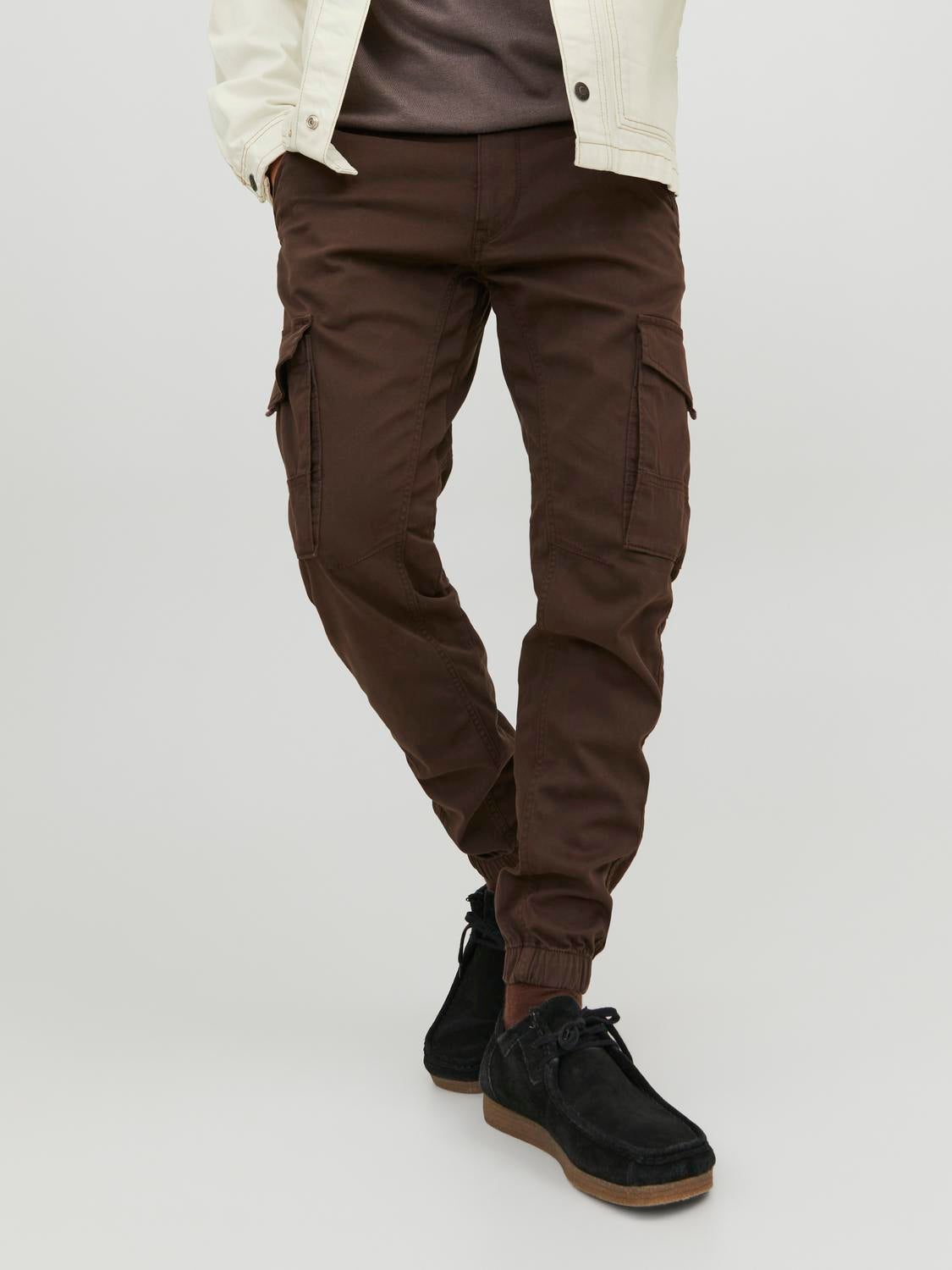 Buy t-base Men's Brown Regular Fit Cargo Pants for Men Online India